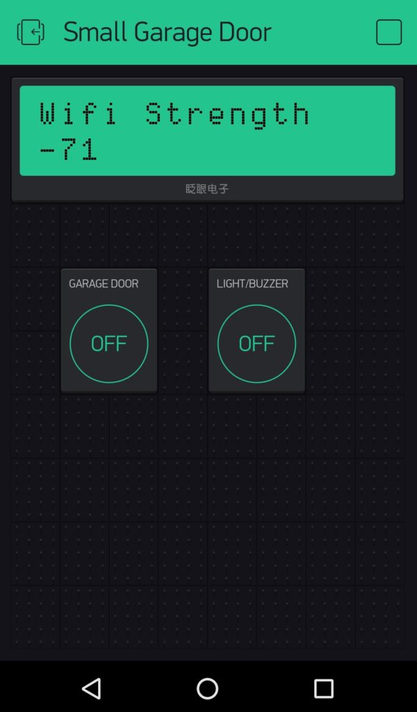 Screenshot of Blynk Arduino ESP8266 App Display WiFi IP