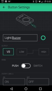 Blynk Arduino ESP8266 Button V8 Settings