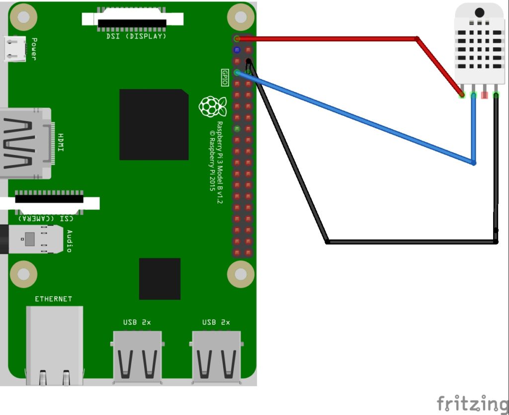 Wiring Diagram Frtizing IoT Temperature & Humidity to Initial State Using a Raspberry Pi & DHT22