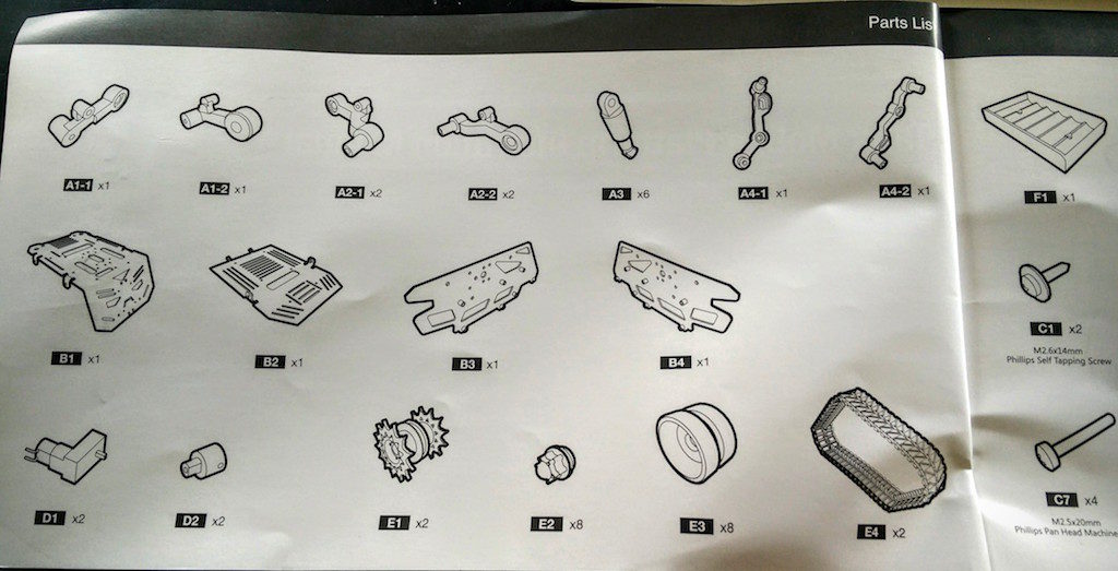 dfrobot-devastator-tank-treaded-tracked-robot-parts-list