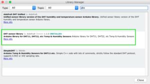 Screenshot ESP8266 DHT Temperature Humidity Sensor Arduino Library