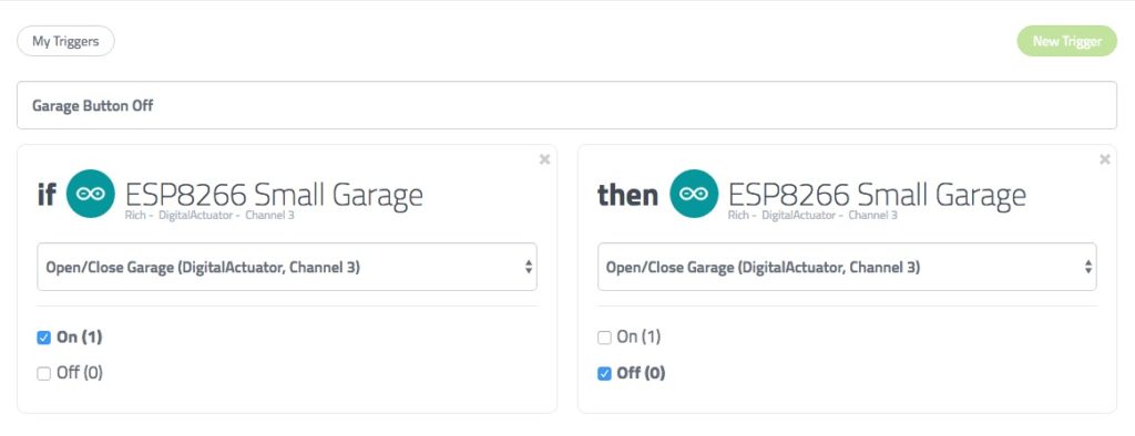 Screenshot ESP8266 NodeMCU WiFi Garage Door Opener Cayenne IoT Momentary Switch Trigger