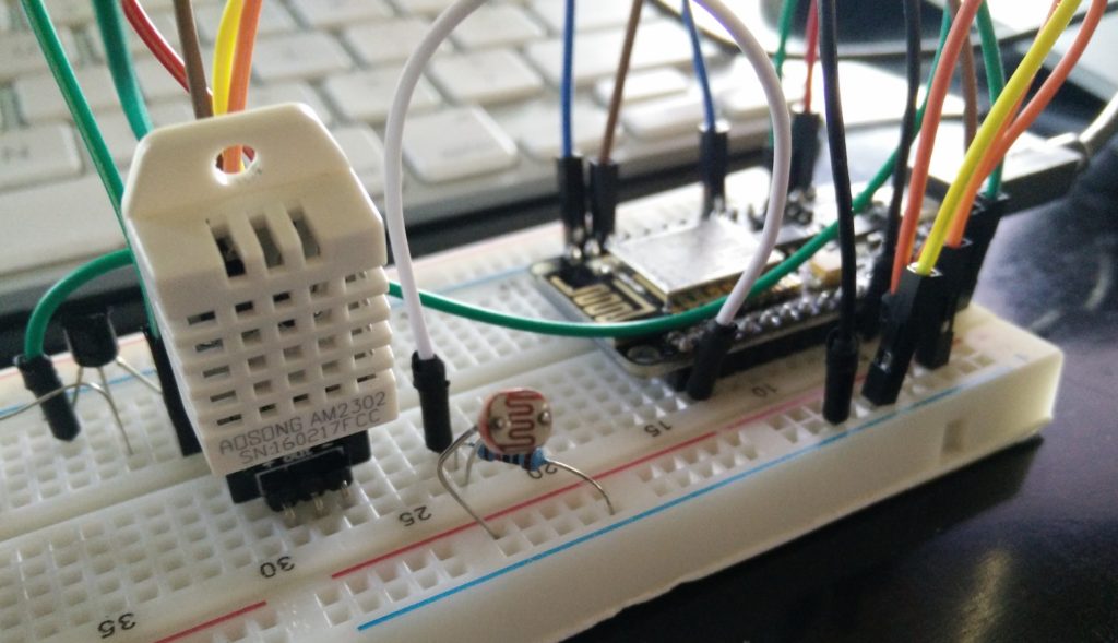 Picture of ESP8266 NodeMCU WiFi Garage Door Opener Relay Wiring Closeup