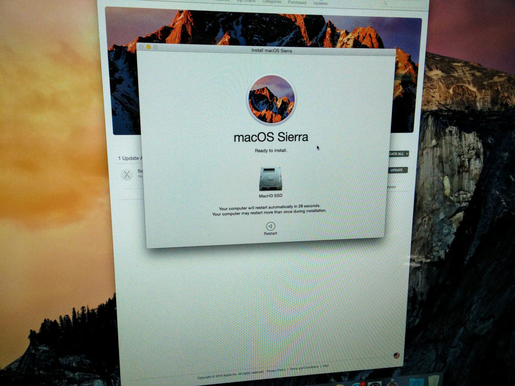 Screenshot of Installing macOS Sierra - iMac 27 2013 Fusion Hard Drive Replacement with SSD