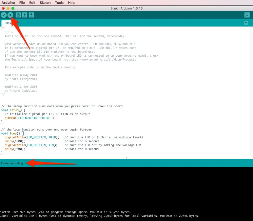 Screenshot of Arduino IDE Setup Uno Upload Sketch