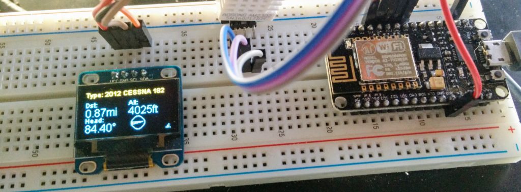 Picture of the ESP8266 OLED PlaneSpotter SQUIX