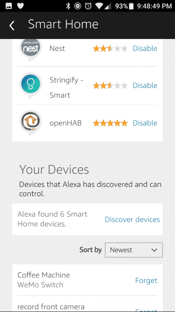 Screenshot Wemo Wifi Android Alexa App