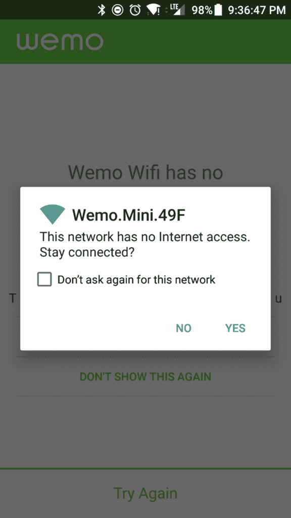 Screenshot Wemo Wifi Android Internet Access