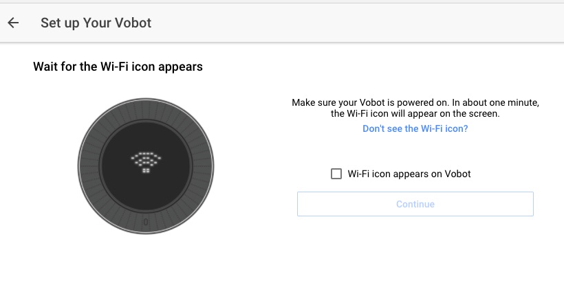 Screenshot from Set up Your Vobot WiFi