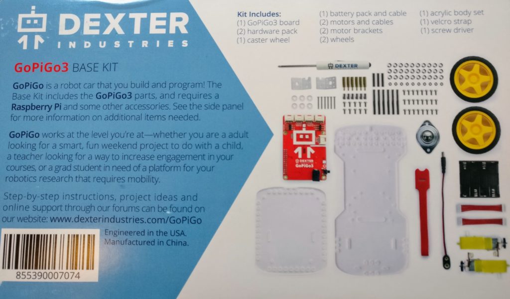 Dexter GoPiGo3 Robot Kit Introduction