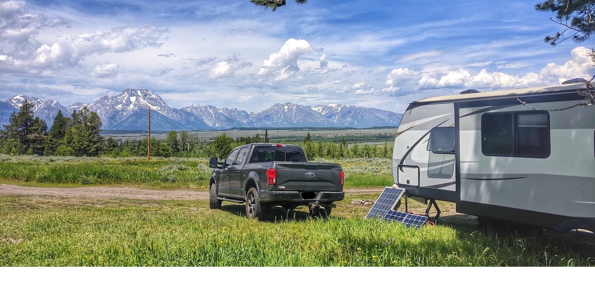 Using Our Solar Generator to Boondock/Drycamp in Bridger-Teton National Forest Across from the Gran Tetons.