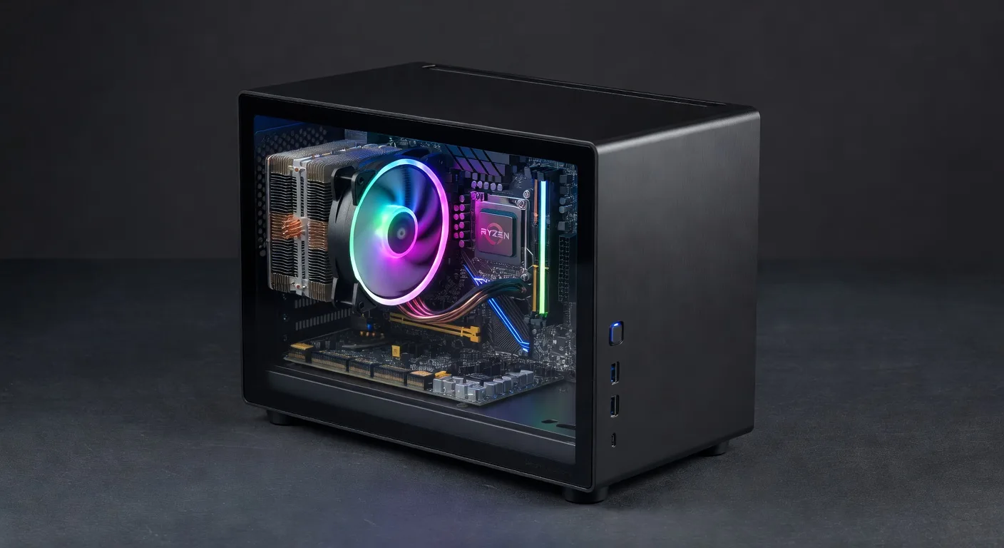 A tower-cooler enclosure with side panel and chassis fan, an example of the premium tower cooler category